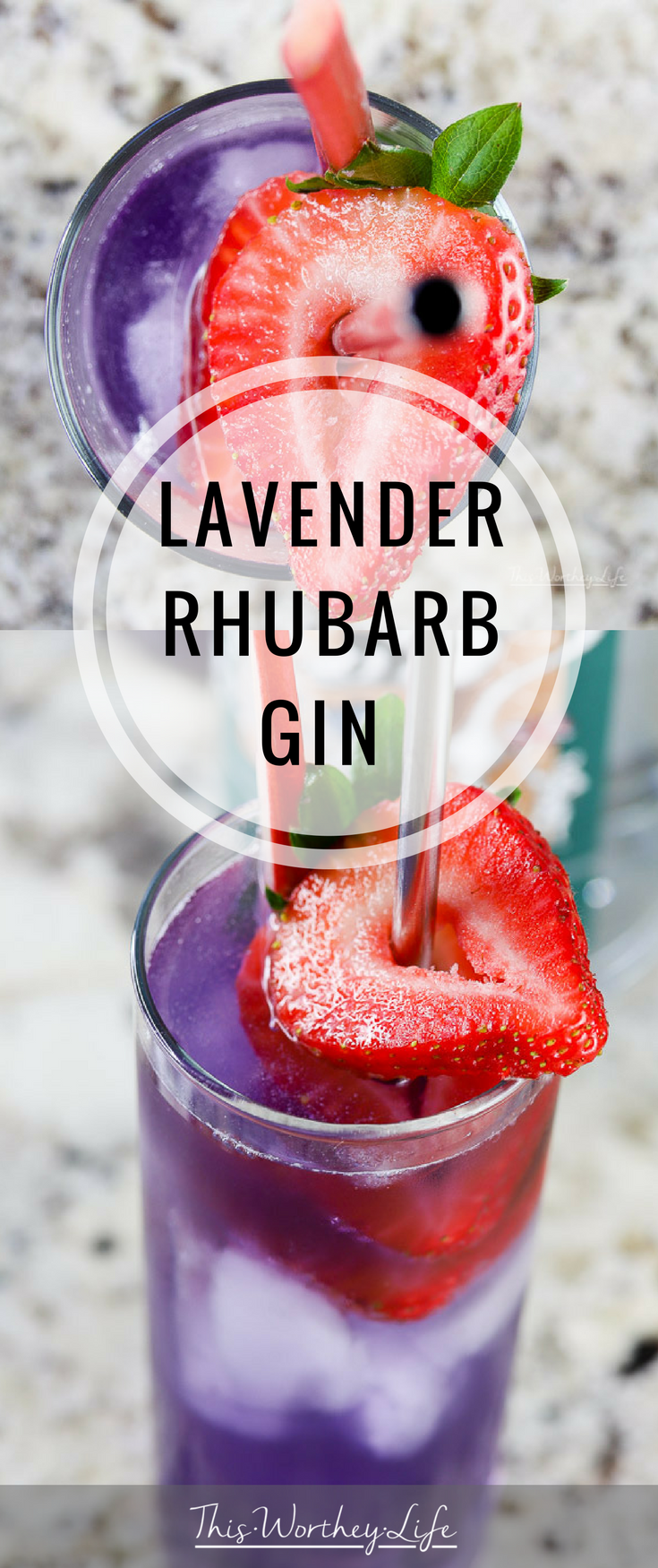 Purple Cocktail Lavender Rhubarb Gin Drink