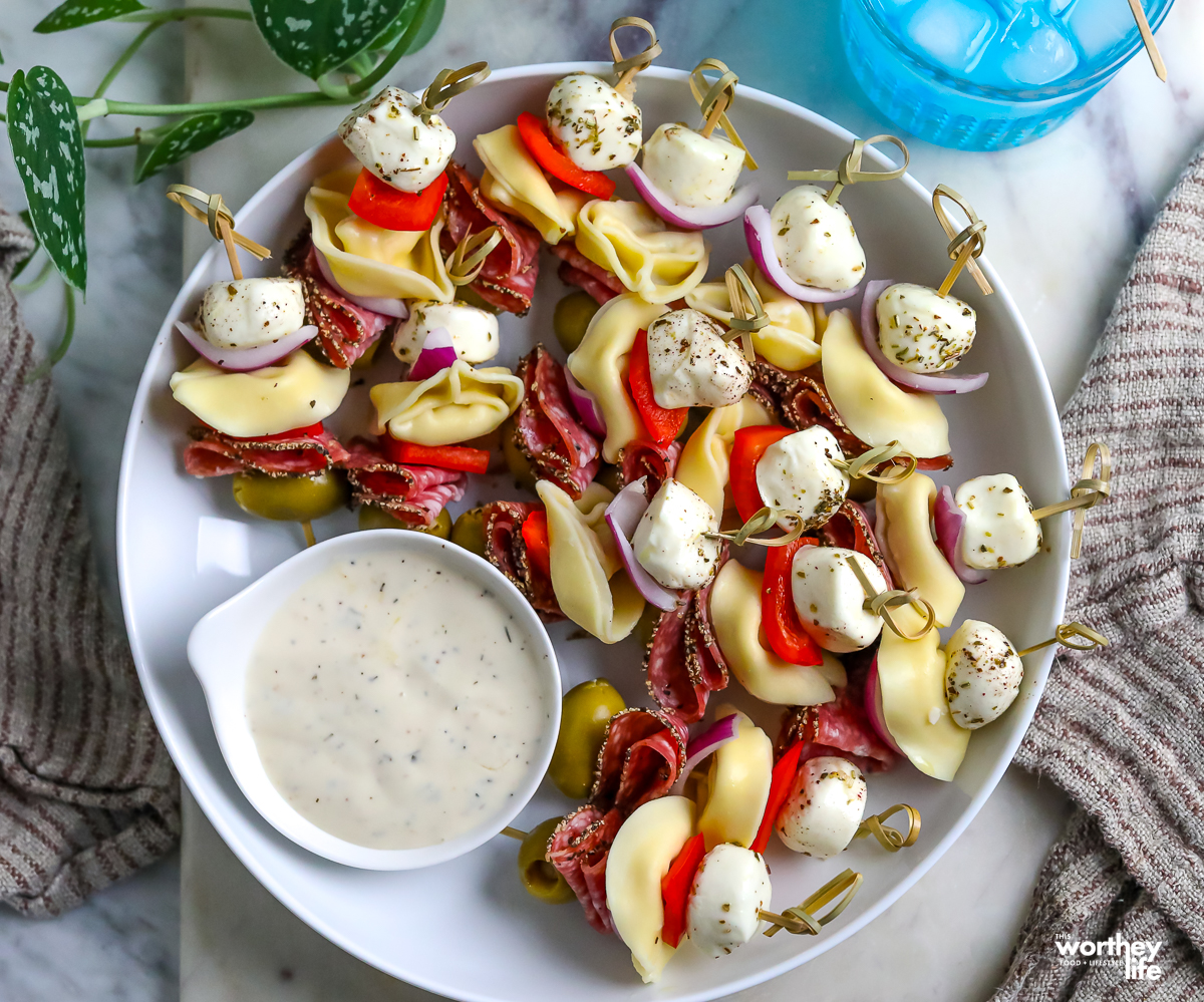 Easy Antipasto Skewers With Tortellini