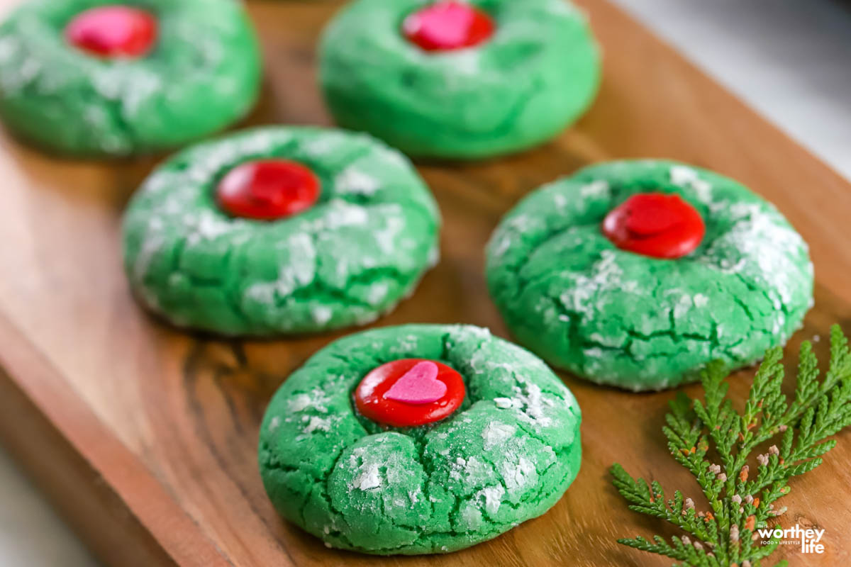 Grinch Crinkle Cookies - ZEN AND HONEY