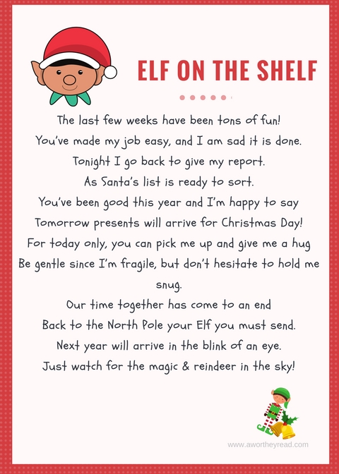 Printable Elf On The Shelf Goodbye Letter