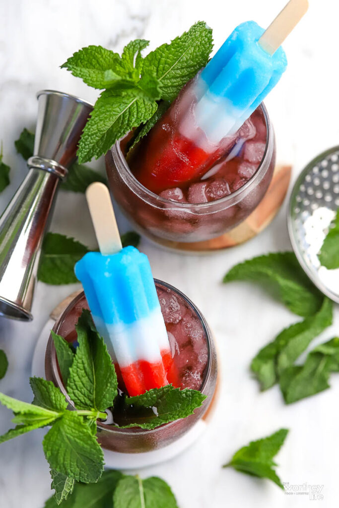 red, white and boom cocktail for the 4th of july 