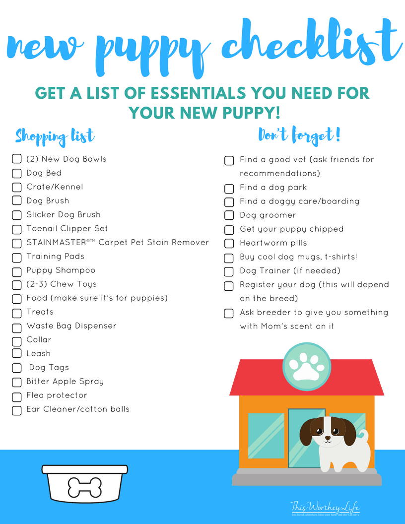 New Puppy Essentials Checklist + FREE Printable