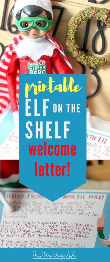 Elf On The Shelf Welcome Letter Printable