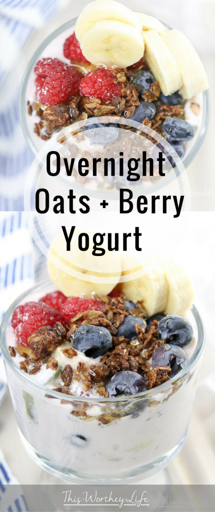 Overnight Oats + Berry Yogurt