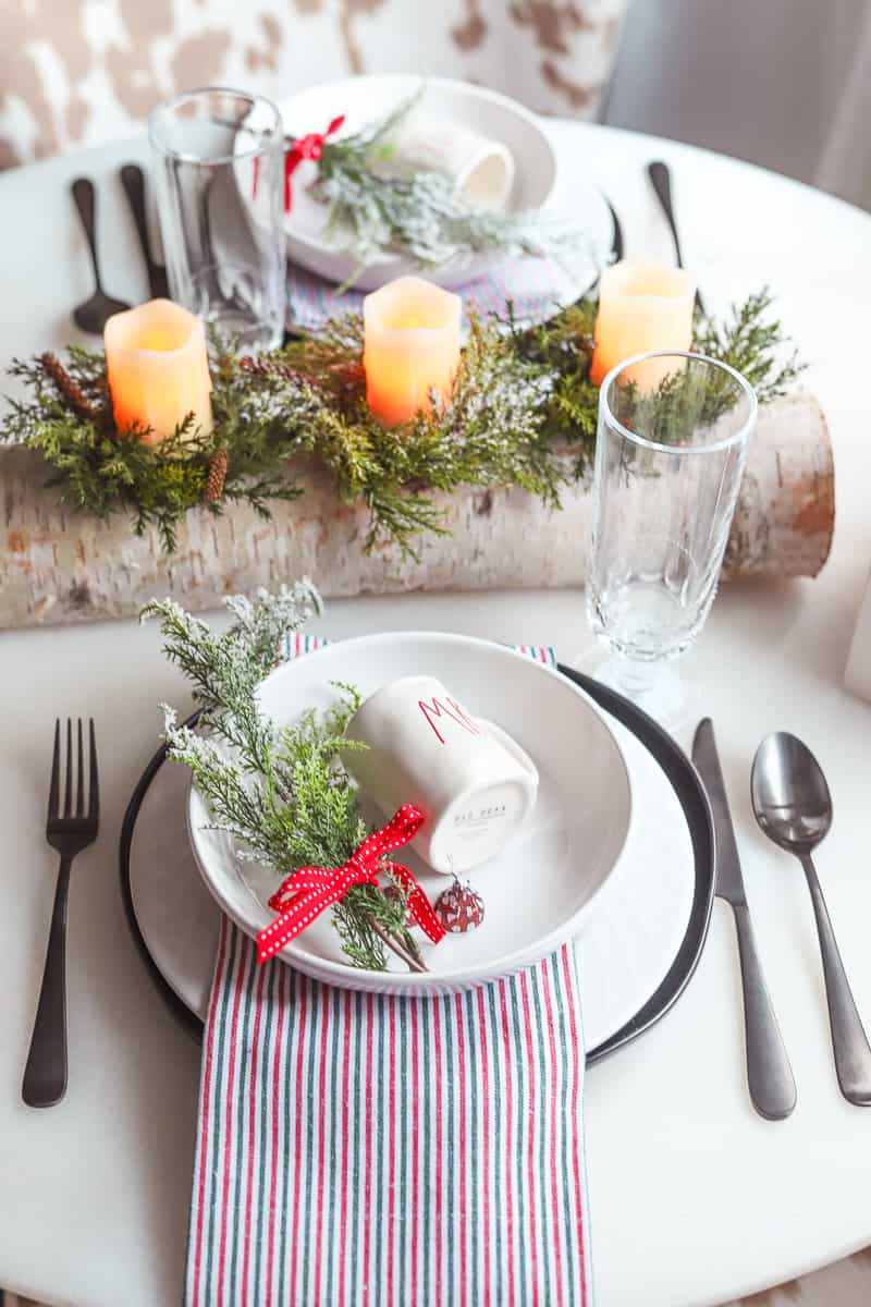 Christmas Tablescape Idea for Two | Rae Dunn Christmas Decor