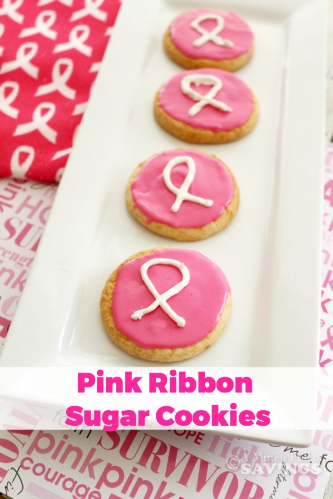 Iced Sugar Cookies Pink Ribbon Breast Cancer Awareness