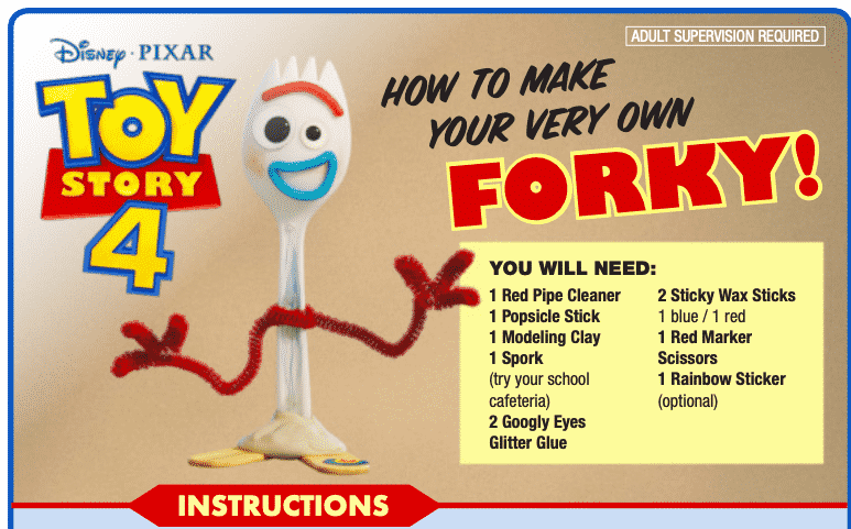 Toy Story Coloring Page Forky Outline