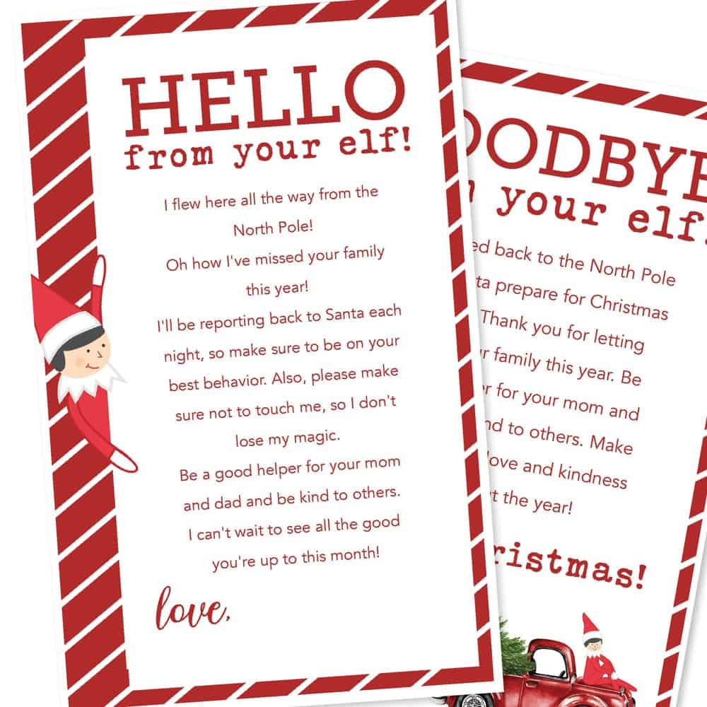 Free Elf on the Shelf Printables