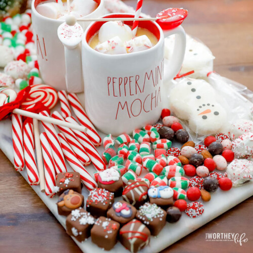 Peppermint White Hot Chocolate Recipe + Peppermint Board