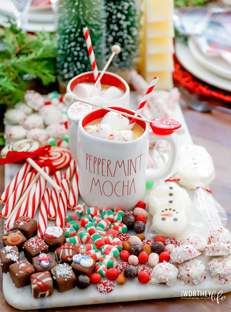 Peppermint White Hot Chocolate Recipe + Peppermint Board