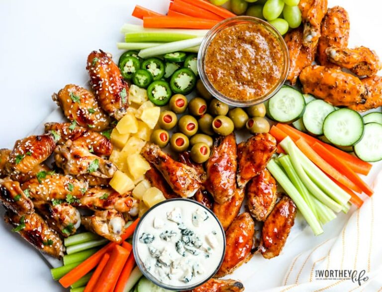 Chicken Wings Grazing Board - Great For Game Day + Parties!