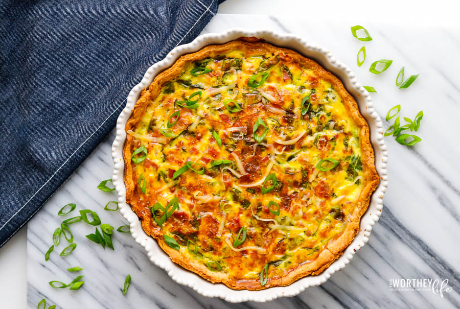 Bacon + Spinach Quiche - Great for Breakfast or Brunch