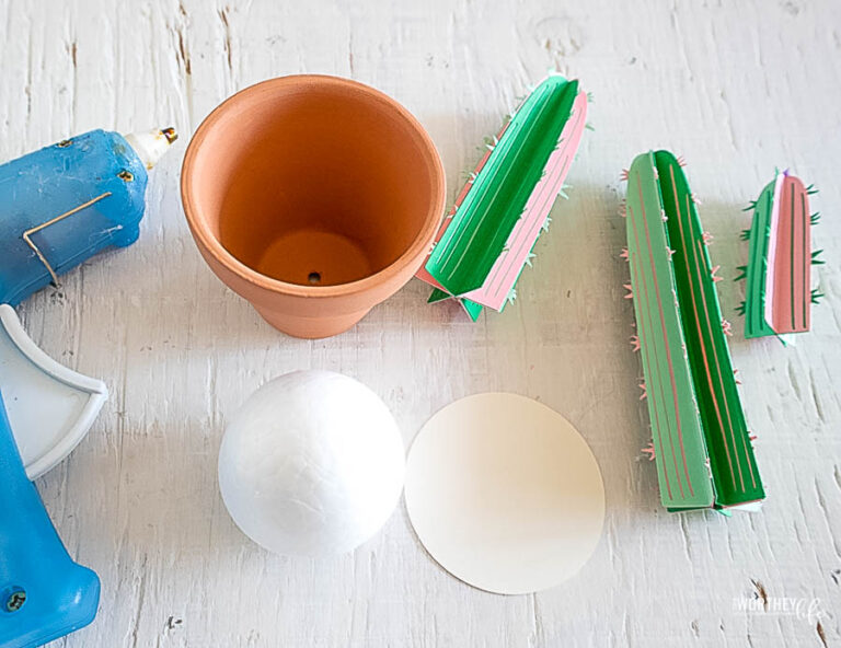 Diy Mini Potted Paper Cactus Using Your Cricut 9637