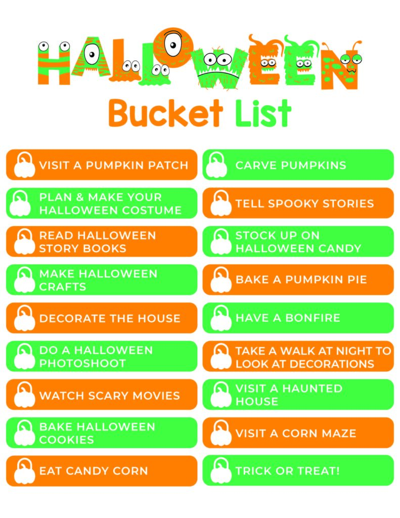 Halloween Bucket List 2020