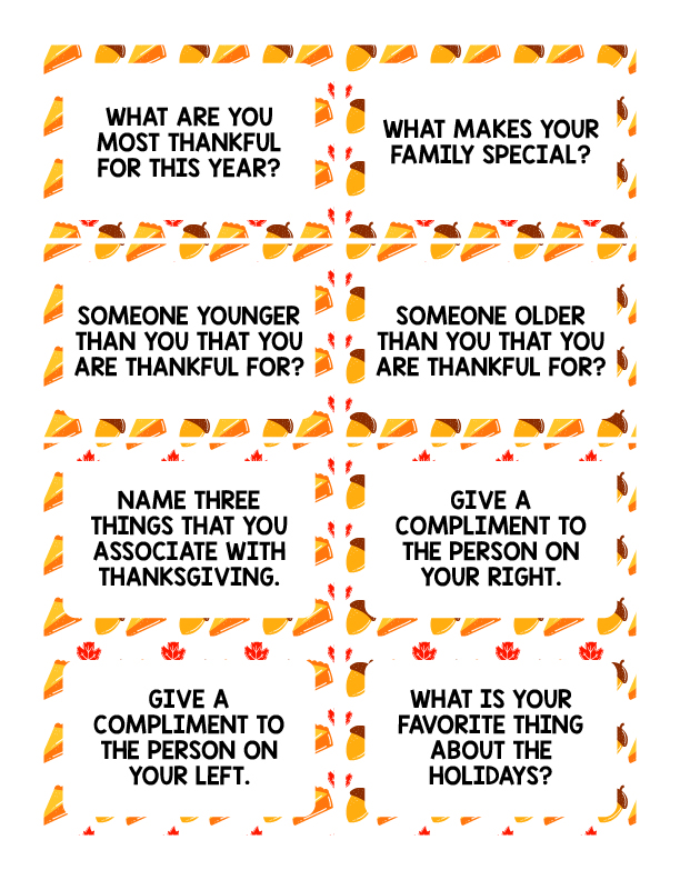 Thanksgiving Conversation Starters Printable Printable Word Searches