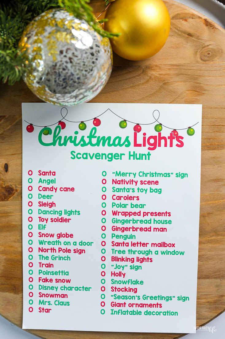 Christmas Lights Scavenger Hunt