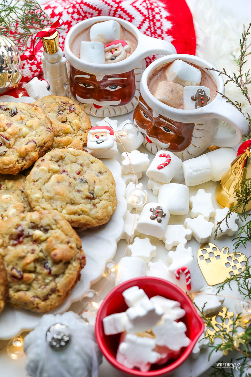 White Chocolate Toffee Cookies with Cranberries