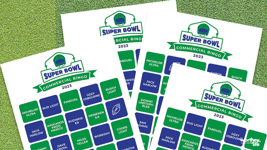 2023 Super Bowl Commercial Bingo Cards – Play Party Plan