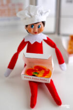 Elf on the Shelf Pizza Scene | Free Elf on the Shelf Printable DIY Idea