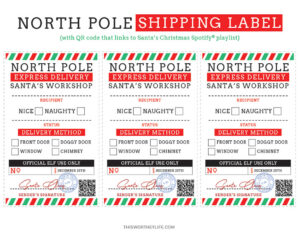 North Pole Shipping Label