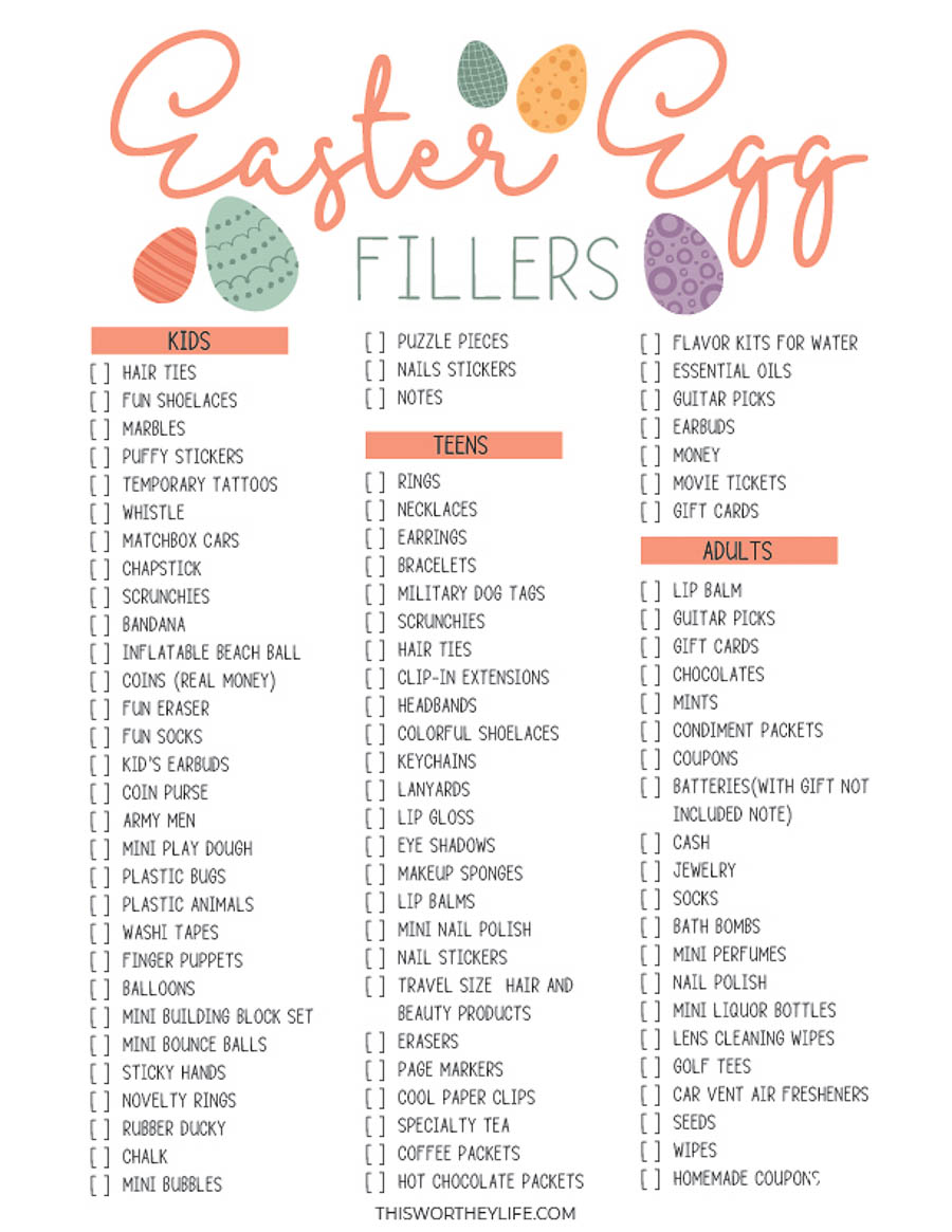 Easter Egg Fillers