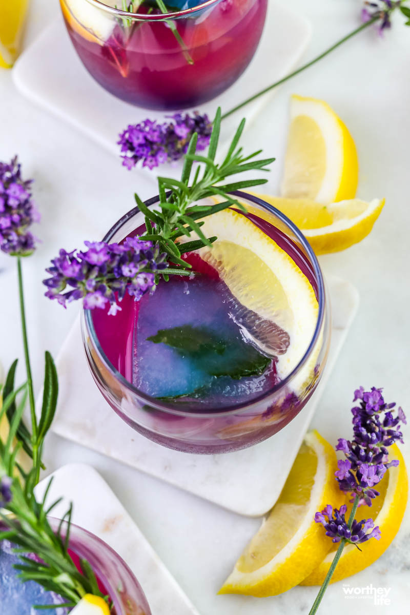 Blueberry Lavender Lemonade Mocktail + Cocktail Version