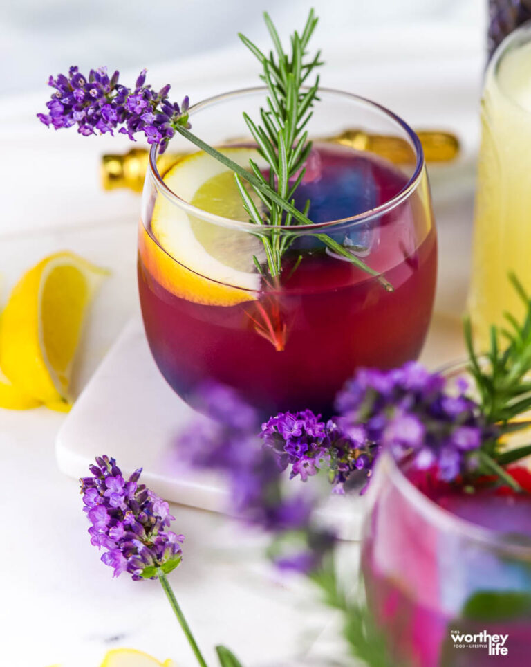 Blueberry Lavender Lemonade Mocktail + Cocktail Version