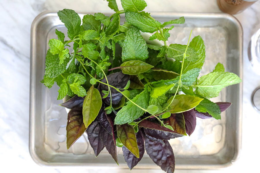 fresh mint and basil