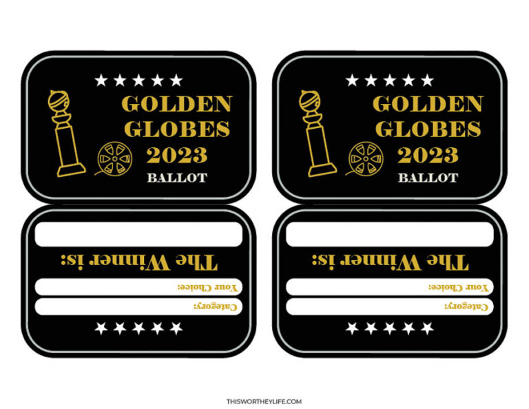 Golden Globes Watch Party Idea + Free Golden Globes Ballot Printables