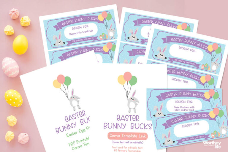 Bunny Bucks Printable + Free Template