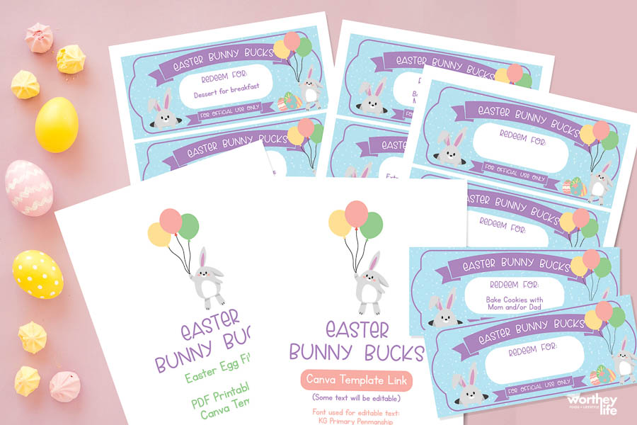 Bunny Bucks Printable Free Template