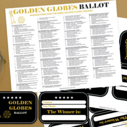 2025 Golden Globes printable ballot