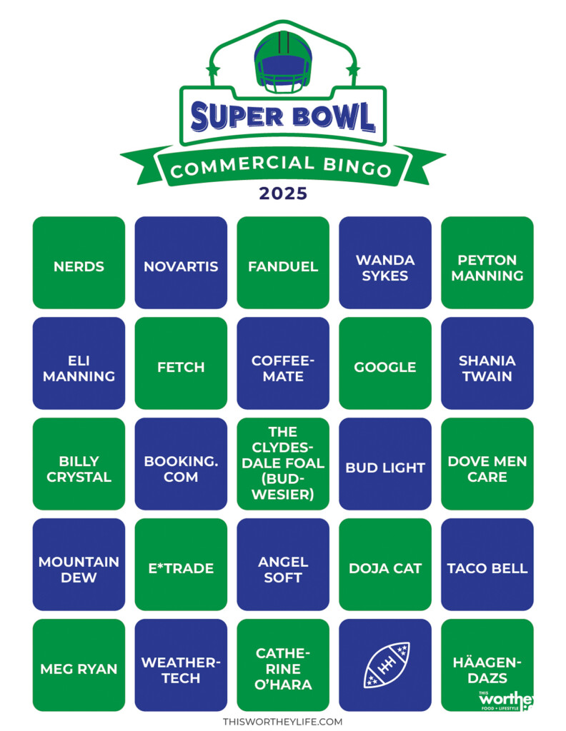 free printable bingo for super bowl ads