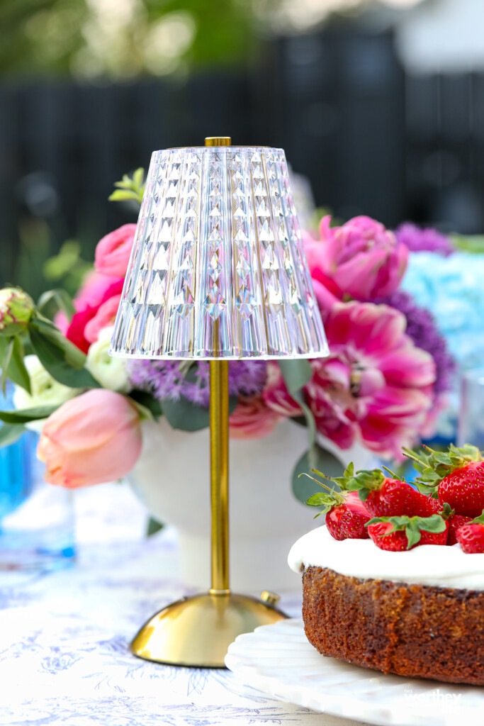 placing a table lamp on a table setting
