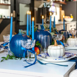 Blue Thanksgiving Tablescape