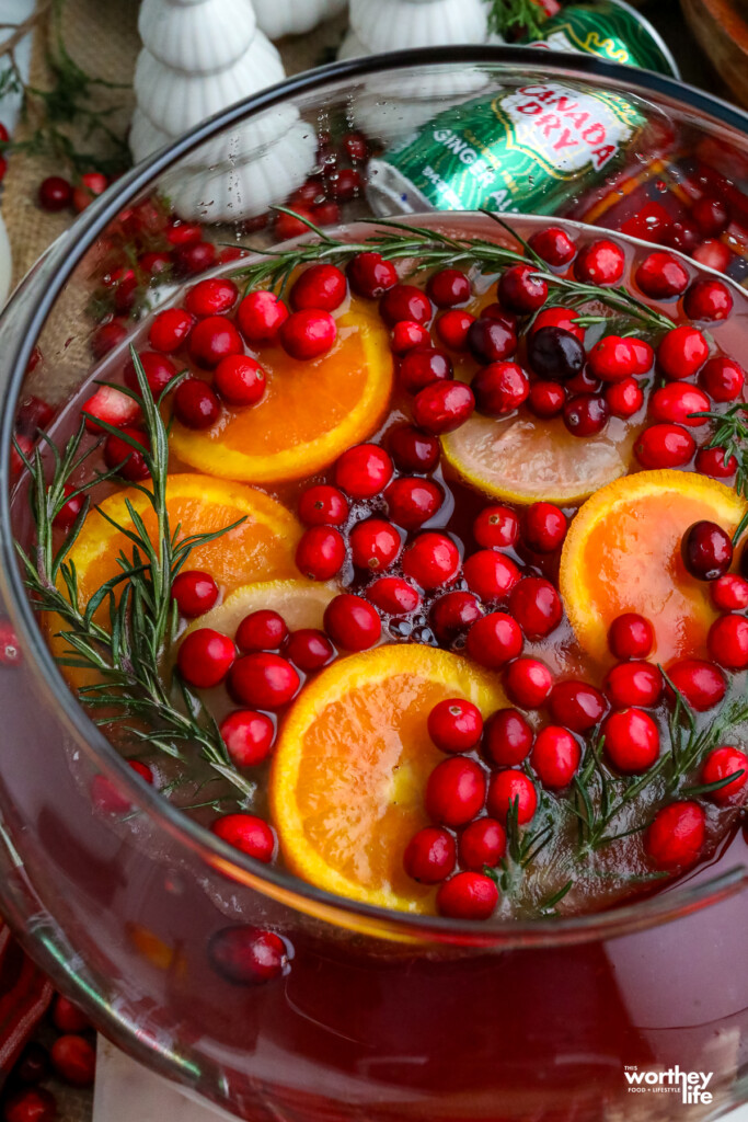 Spiced Cranberry Ginger Ale Punch