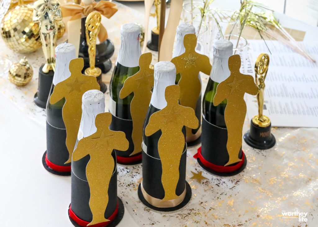 gold oscar statues for party